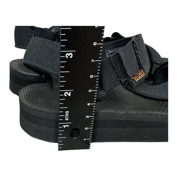 Teva Sandals Womens 6 Midform Universal Platform Black Hook & Loop - Picture 4 of 5